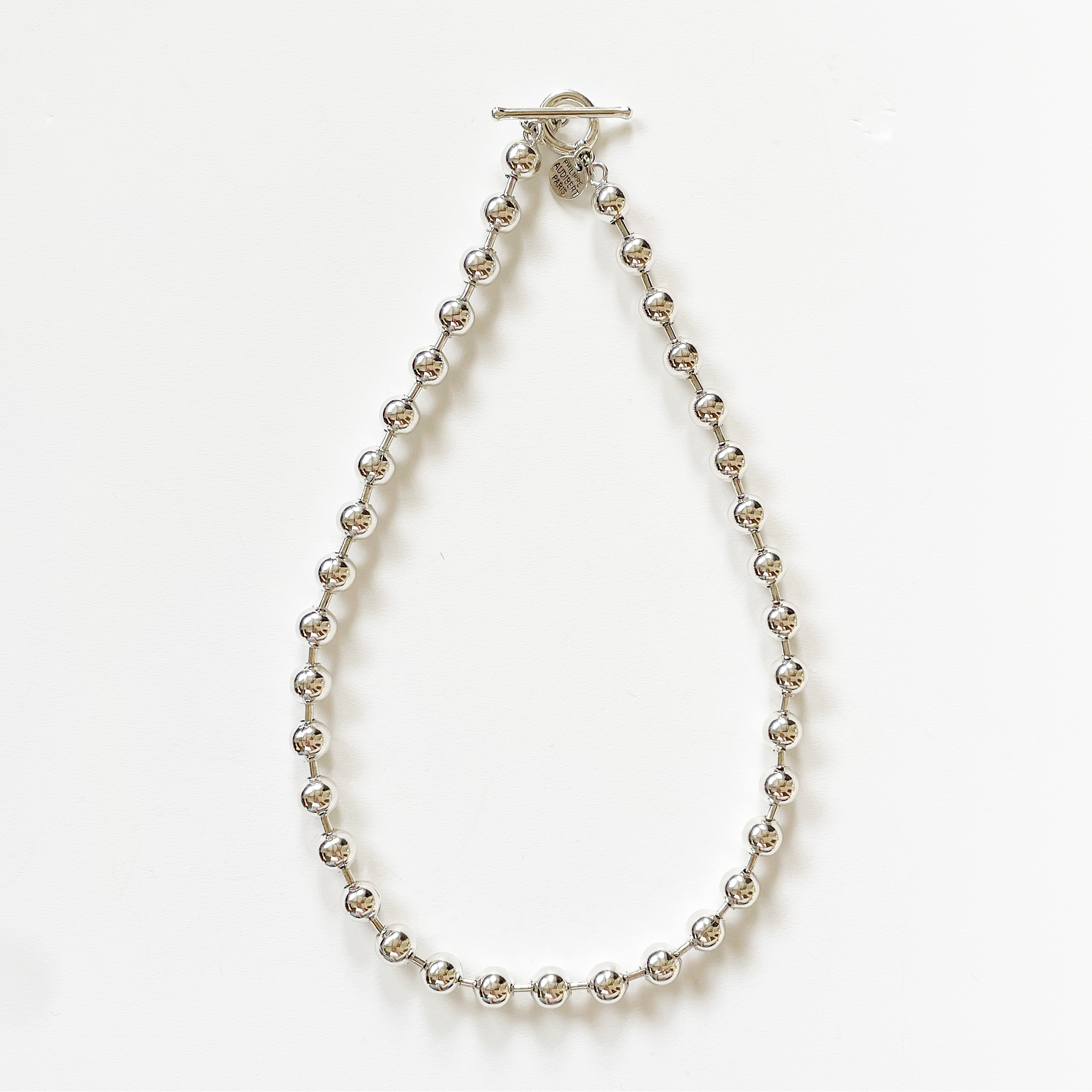 【再入荷】PHILIPPE AUDIBERT/Briana chain necklace brass silver color,