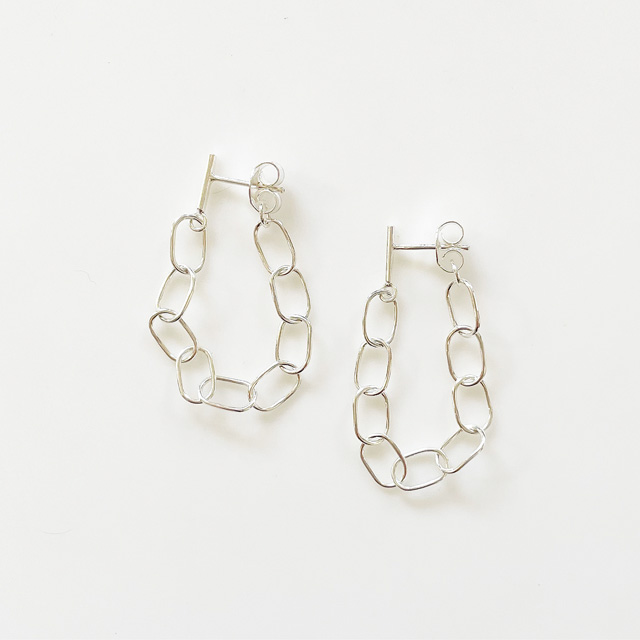 【初入荷】MELISSA JOY MANNING/Sterling silver bar and classic chain wrap studearring