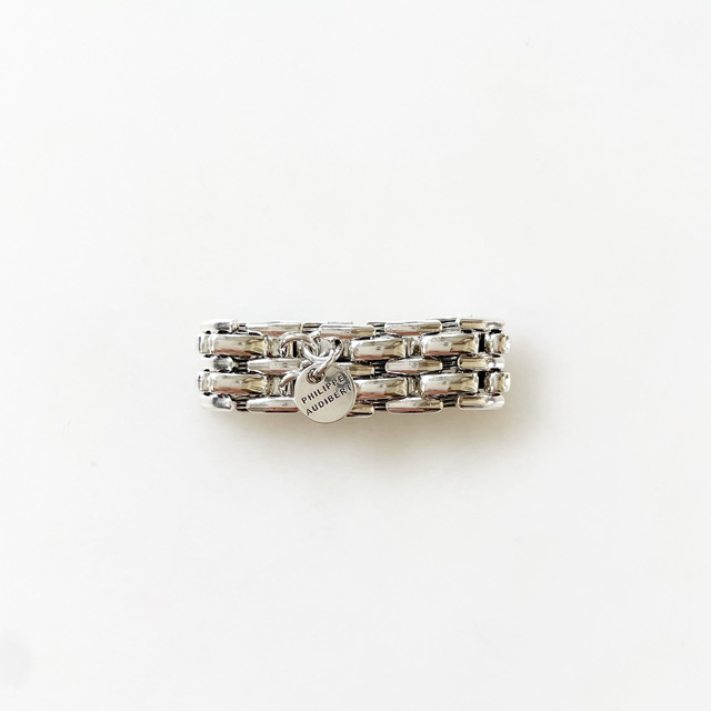 ★予約販売★(7月18日発送スタート予定) PHILIPPE AUDIBERT/Miller chain ring brass "S" silver plated,