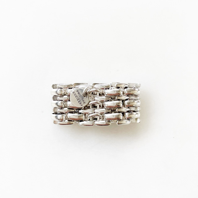 PHILIPPE AUDIBERT/Miller chain ring brass "L" silver plated,