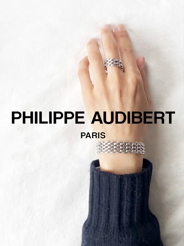 【再入荷】 PHILIPPE AUDIBERT/Miller "L" bracelet brass silver plated,