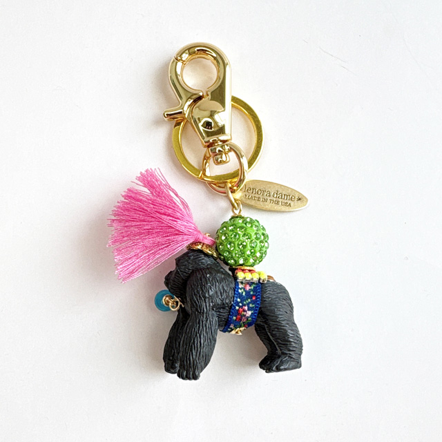 【予約販売：2025年7月末～8月初旬 発送予定】★締め切り06/16（月）lenora dame/Gorilla Keychain /ゴリラ モチーフ バッグチャームキーホルダー