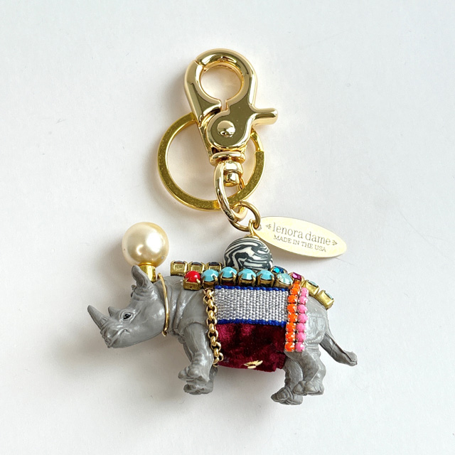 【予約販売：2025年7月末～8月初旬 発送予定】★締め切り06/16（月）lenora dame/Rhino Keychain /サイ モチーフ キーホルダー