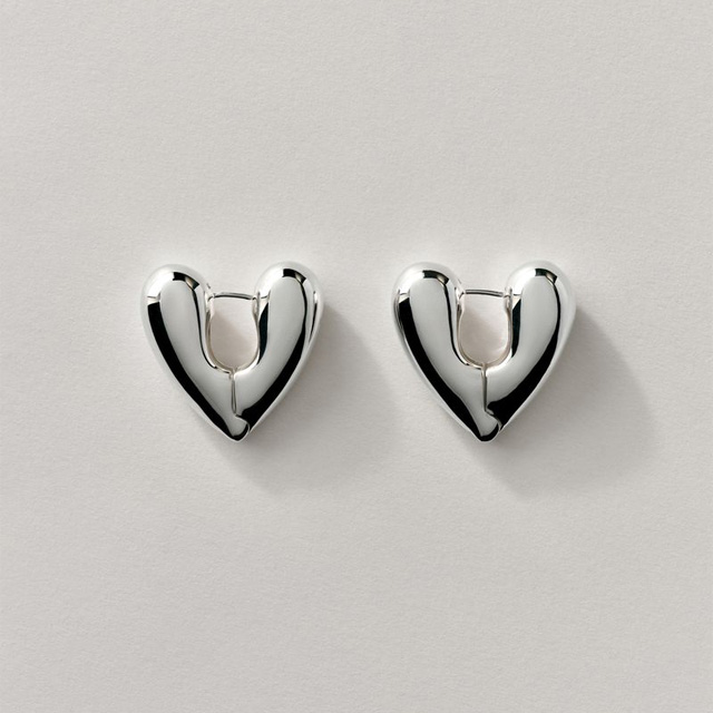 【予約販売】6月初旬入荷予定★先行予約10％OFF★ANNIKA INEZ/Heart Hoops, Large in Silver