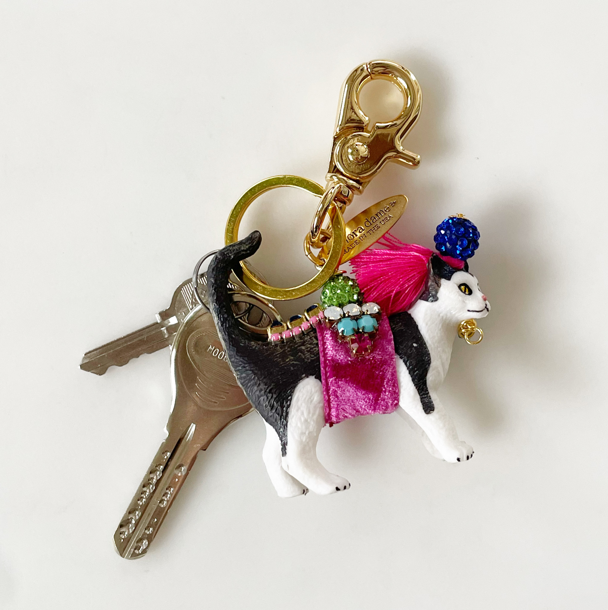 【初入荷】lenora dame/Cat Keychain /キャット モチーフ バッグチャームキーホルダー