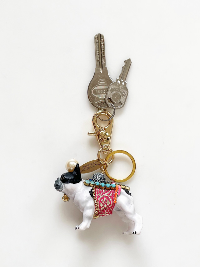 【初入荷】lenora dame/French Bulldog Keychain /フレンチブルドッグ モチーフ バッグチャームキーホルダー