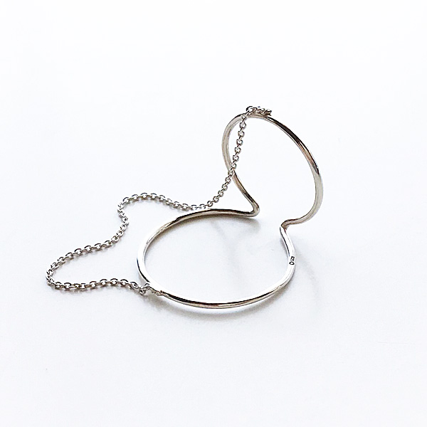 ★12月前半入荷分先行予約（取置き）★Saskia Diez/《片耳用》WIRE EARCUFF DOUBLE NO2 CHAINED 925 AG
