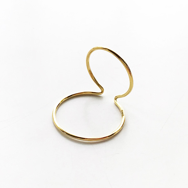 ★12月前半入荷分先行予約（取置き）★Saskia Diez/《片耳用》WIRE EARCUFF DOUBLE NO1 925 AG　Yellow Gold