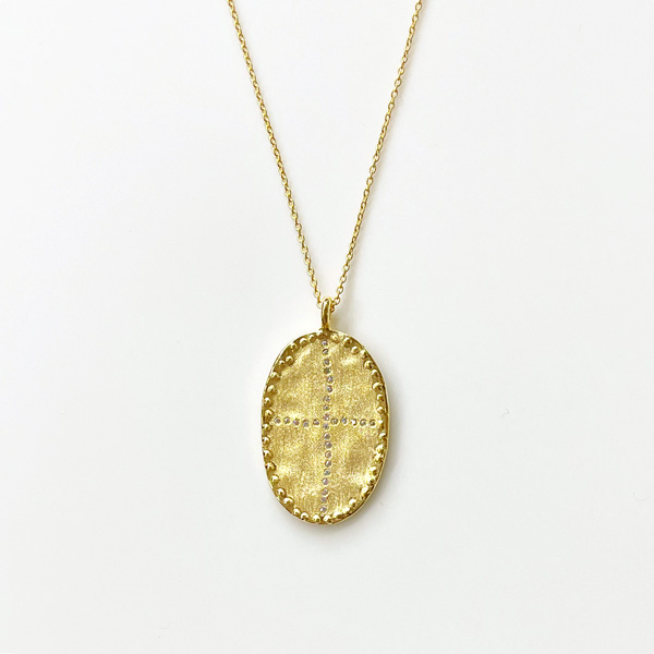 Louise Hendricks/BAZILE/68cm Long Cross Necklace & White Zircons