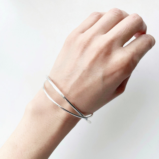 【Philippe Audibert】AIDEN 2連風 シルバー メタル バングル♪ BRACELET AIDEN – Philippe Audibert