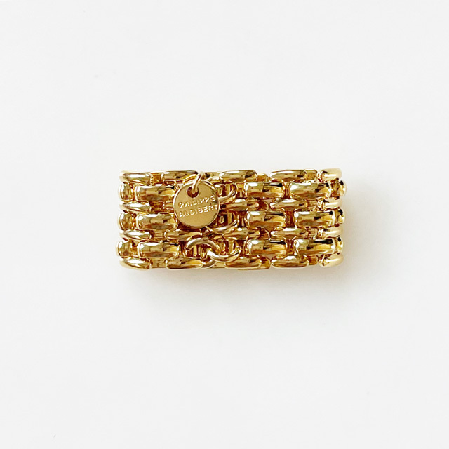 PHILIPPE AUDIBERT/Miller chain ring brass "L" light gold