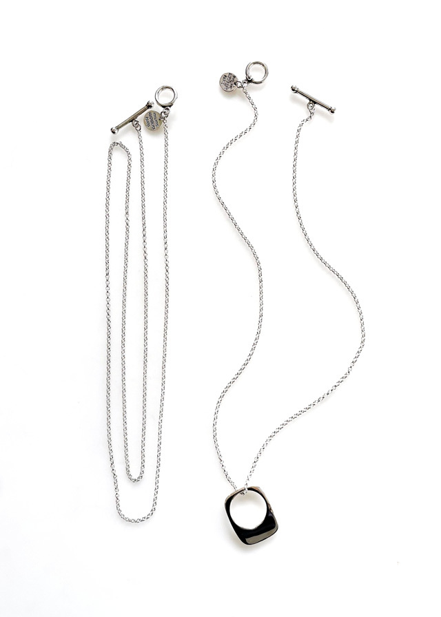 PHILIPPE AUDIBERT/Niles necklace brass silver plated, w/Debby chain