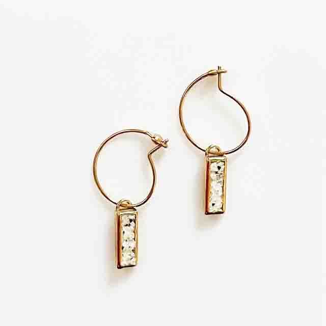 【訳アリ商品】Medecine Douce/LITTLE HOOP EARRINGS WHITE