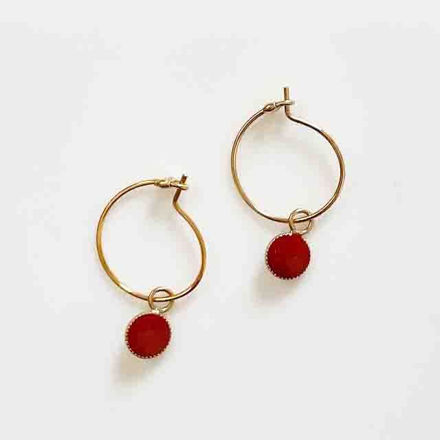 【訳アリ商品】Medecine Douce/FOURMI HOOP EARRINGS ORANGE