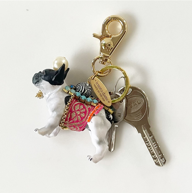 【初入荷】lenora dame/French Bulldog Keychain /フレンチブルドッグ モチーフ バッグチャームキーホルダー