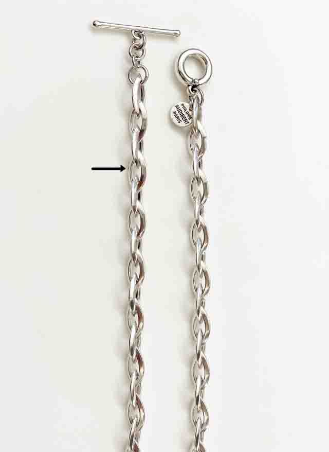 訳アリ商品】PHILIPPE AUDIBERT/Elton necklace S, brass silver color