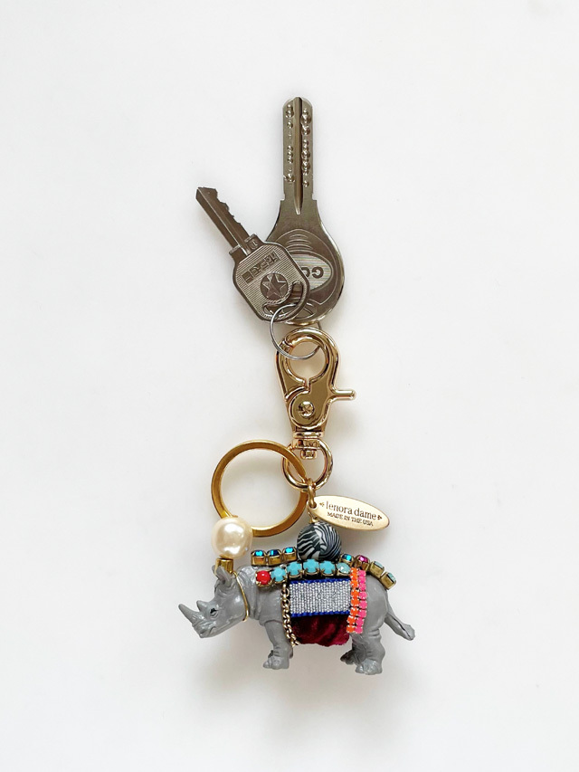【再入荷】lenora dame/Rhino Keychain /サイ モチーフ キーホルダー
