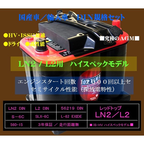 オプティマバッテリー　アルファード／ヴェルファイア　３０系ＨＶ　補機用 　ＬＮ２－ＡＹＨ３０ＹＴ　ＤＩＮ規格セット　レッドトップ