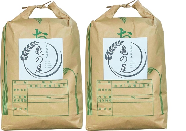 【新米】玄米 亀の尾 令和７年産 10kg（5kg×2袋） [青森県産] | 自然栽培 [農薬,化学肥料,化学消毒剤,除草剤不使用] ご家庭で備蓄可能な玄米 10月中旬発送予定