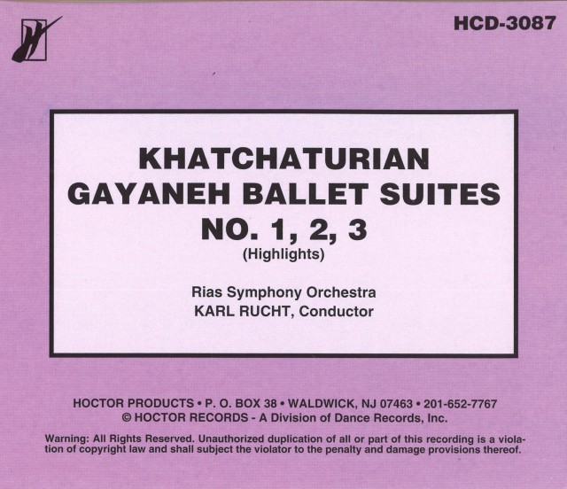 KHACHATURIAN GAYANEH BALLET SUITES （HCD-3087) | バレエショップ
