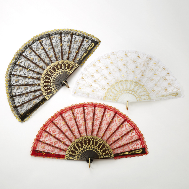 【B級品】レース扇子