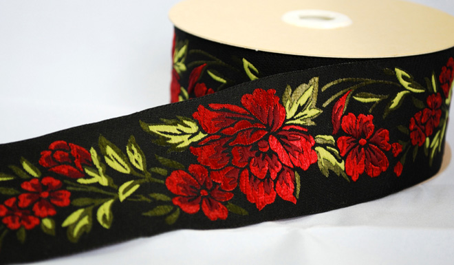 ヨーロッパのリボンです5Cm幅（５０Cm単位の販売になります）【メール便可】
