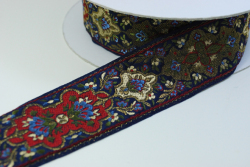 古典柄の正統派ジャカード織りのリボンです（5カラー）【メール便可】