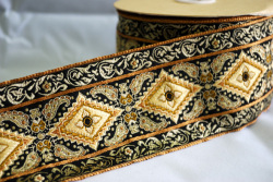 高級感漂う織柄のフランスリボンです　4カラー【メール便可】