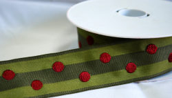 おしゃれなドット柄のフランスリボンです（5カラー）【メール便可】