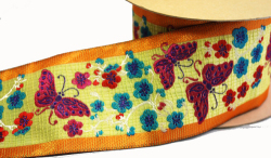 蝶々のモチーフが可愛い幅広のフランスリボンです【メール便可】