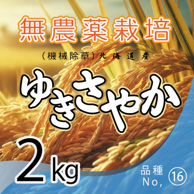 (16)令和6年産米 無農薬栽培 ゆきさやか2kg