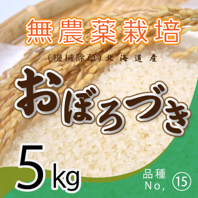 (15)令和6年産米 無農薬栽培 おぼろづき5kg