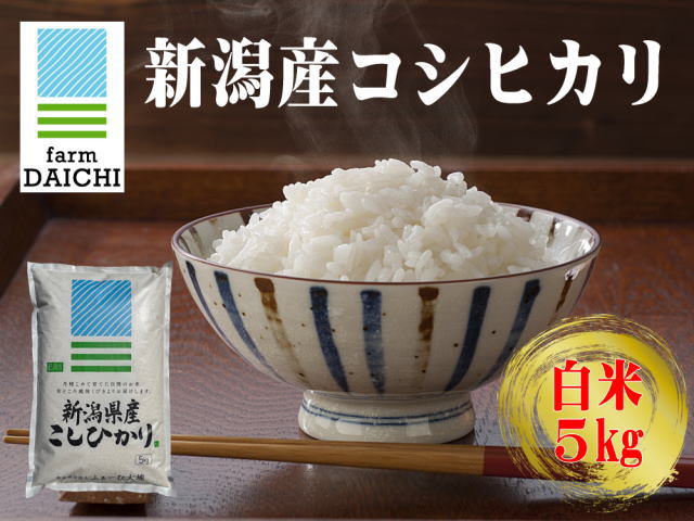 農家直送！新潟産コシヒカリ 白米 5kgの販売