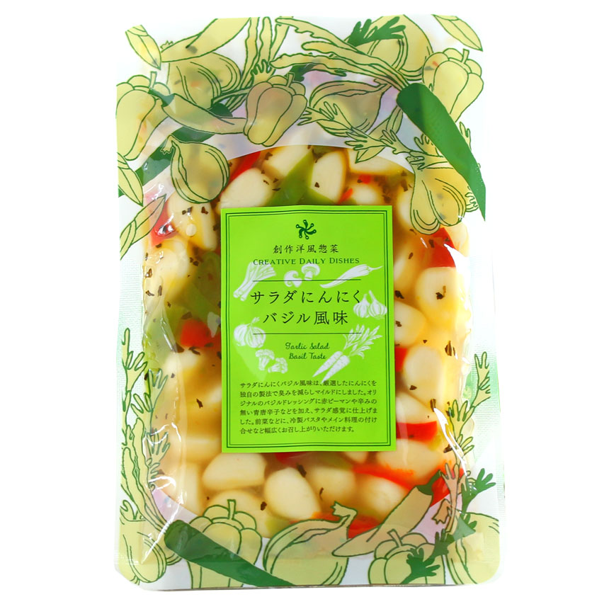 軽井沢ファーマーズギフトの洋風惣菜 サラダにんにくバジル 袋入り ドレッシング カレー トッピング おつまみ 毎日の健康に 手軽に食べられる 無臭 にんにく