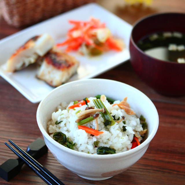 混ぜご飯の素　菜の花しめじご飯