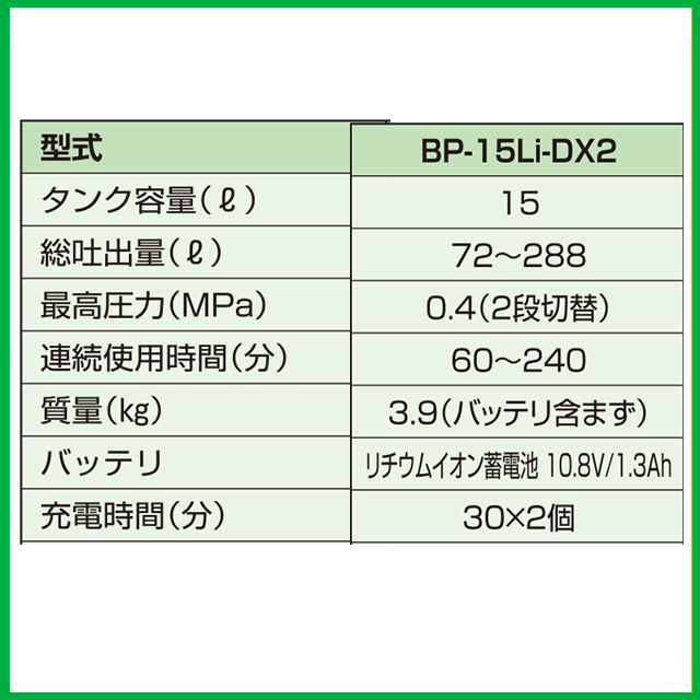 背負式バッテリー噴霧器】ASABA BP-15Li-DX2 「瞳」 タンク容量15L
