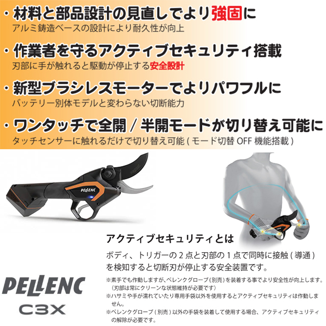 ニッカリ ペレンク コードレスバッテリー式剪定ハサミ C3X 専用