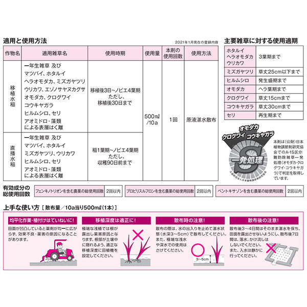 水稲用除草剤】ゼータジャガーフロアブル 500ml×20本セット