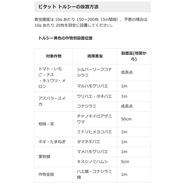 害虫捕獲粘着紙 ビタット トルシー M 50 黄色 100×230mm 50枚入り