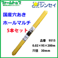 【法人様配送限定・個人宅配送不可】シンセイ　穴あきホールマルチ　0.02×95×200ｍ　穴径30ｍｍ　5本セット　国産　品番9515