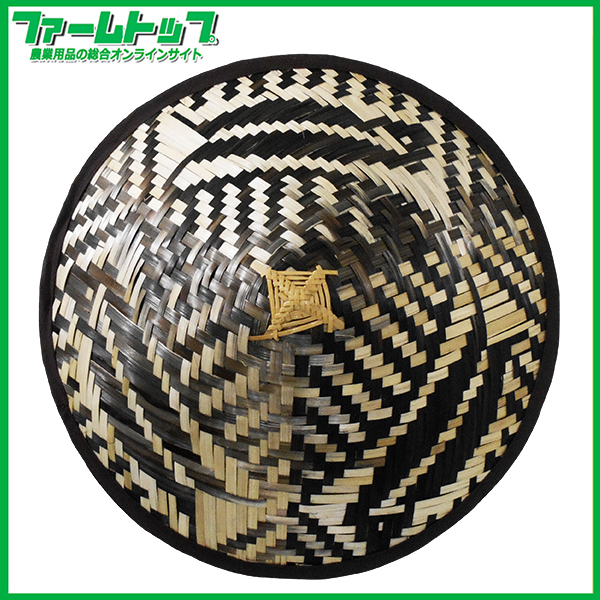 竹笠　魚柄　約38cm　TK-1414　ゴトク・あご紐付き　ベトナム産　日除け笠