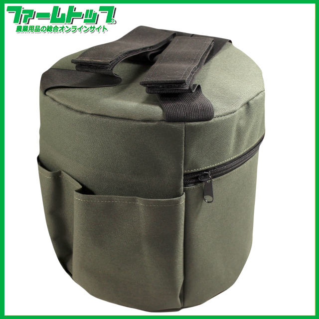 座り作業サポートクッション椅子　 シンセイ　どこでもいーす 座面径24cm　ツールポケットｘ2