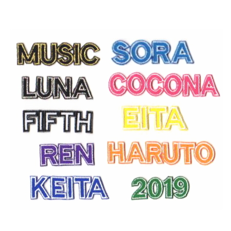 【中】ツイルロゴネーム刺繍のアイロンワッペン【セミオーダー】【大文字のみ７文字まで】