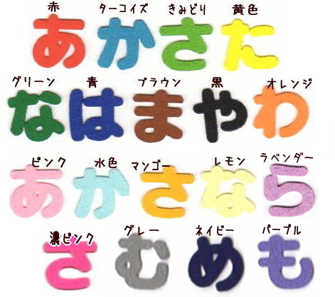 ひらがなのカットアイロンワッペン【6cm】【丸ゴシック体】【濁点等  