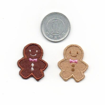 ジンジャーマンクッキーのアイロンワッペン*クリスマススイーツの
