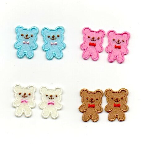 くまのアイロンワッペン2枚セット【S】動物のアップリケ*bear
