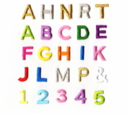 【300円～】ドット水玉の文字カットアイロンワッペン*ひらがなアルファベット数字 ドット水玉の文字カットアイロンワッペン*ひらがな