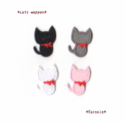 猫ねこにゃんこのアイロンワッペン【Ｓ/Ｍ/Ｌ】
