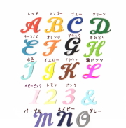 【カット筆記体】【小2枚セット】【単品】イニシャル数字のアイロンワッペン