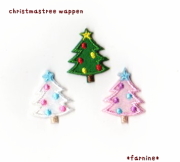 クリスマスツリーのアイロン刺繍ワッペン【S/M/L】